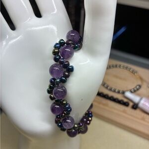 Elegant Amethyst Beaded Bracelet